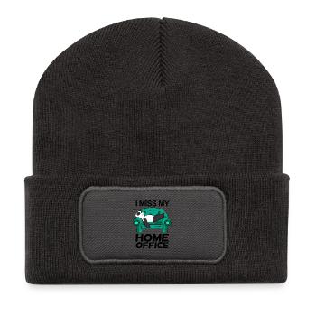 Bureau à domicile Miss Humour Drôle - Beanie recyclé à patch - charbon - Devant