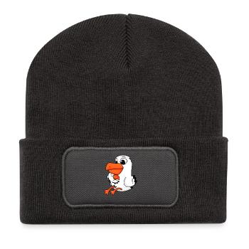 Seagull family - seagull with baby - Recycled Patch Beanie - dark grey - Front