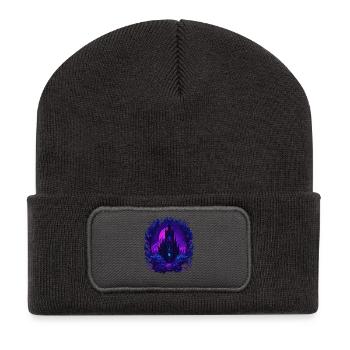 Neon Rosen Castle with Gothic architecture - Recycled Patch Beanie - dark grey - Front
