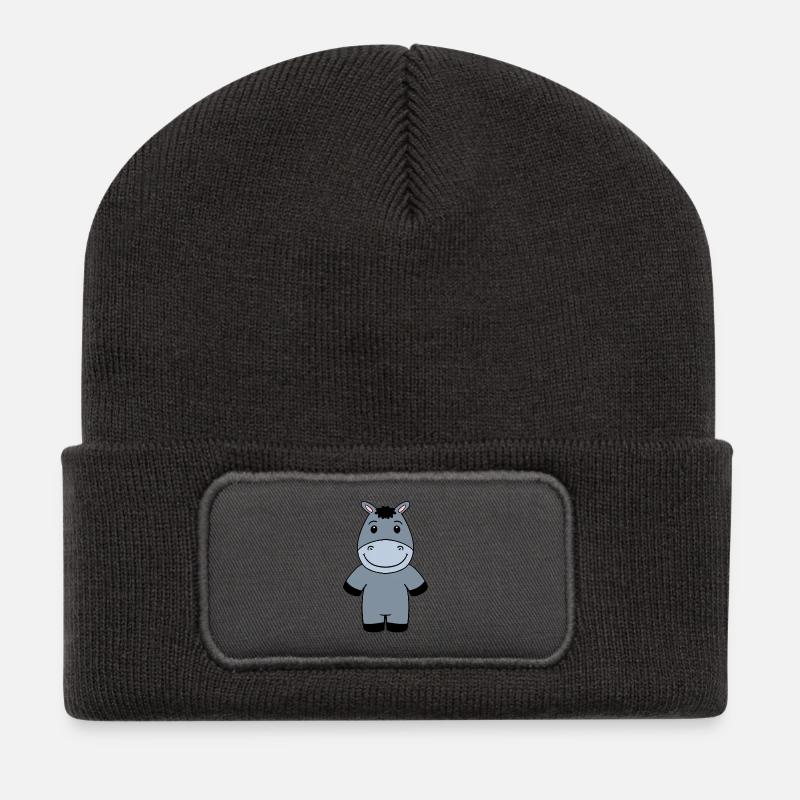 Esel - Recycelte Patch Beanie - Dunkelgrau