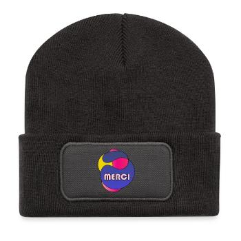 MERCI. MAÎTRESSE. MAÎTRE. MERCI MAÎTRESSE - Beanie recyclé à patch - charbon - Devant