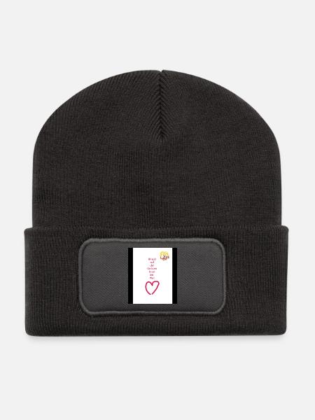 Urlaub - Recycelte Patch Beanie - Dunkelgrau