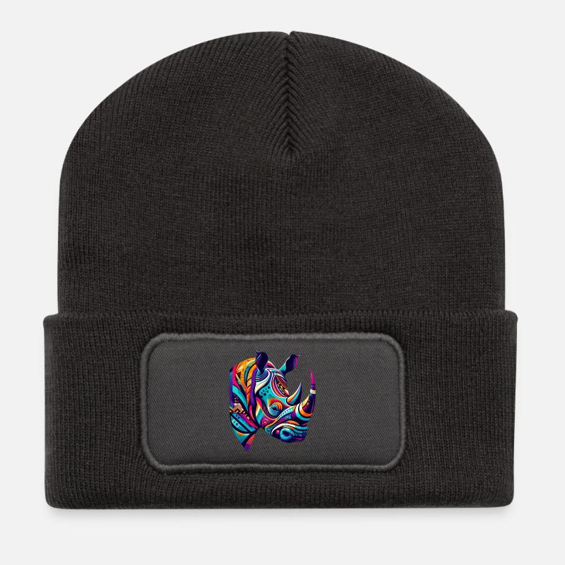 Nashorn - Recycelte Patch Beanie - Dunkelgrau