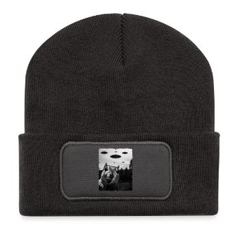 Squirrel Alien Invasion Uap Weirdcore - Recycled Patch Beanie - dark grey - Front