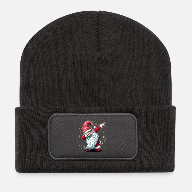 Dabbing Père Noël Dab Père Noël - Beanie recyclé à patch - charbon