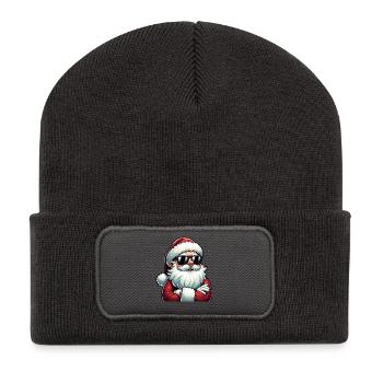 Santa Chill with sunglasses - Recycled Patch Beanie - dark grey - Front