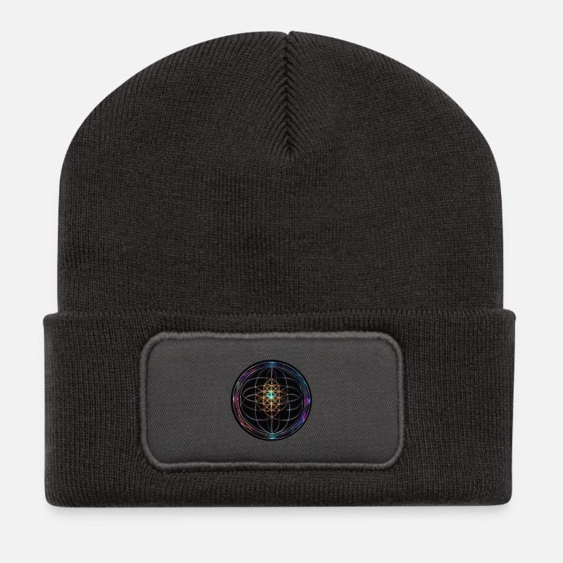 Metatron Discs Mandala Glow - Recycled Patch Beanie - dark grey