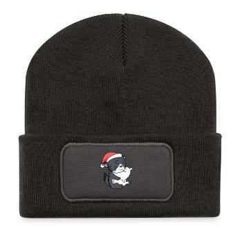 Katze Niedlich Norwegische Waldkatze Müde - Recycelte Patch Beanie - Dunkelgrau - Vorne