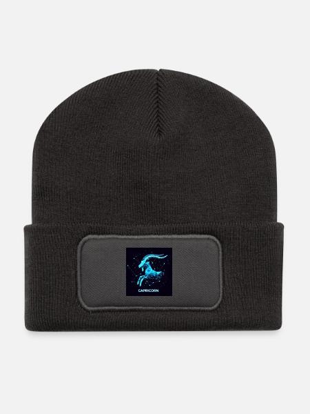 Capricorn constellation geometrique - Beanie recyclé à patch - charbon