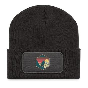 Sunset Summit Climber Hex Badge - Recycled Patch Beanie - dark grey - Front