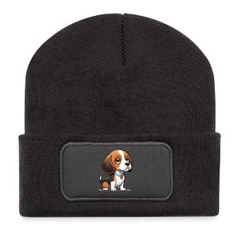 Beagle Heart Pup - Recycled Patch Beanie - dark grey - Front