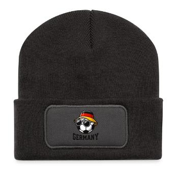 Équipe de football de l’Allemagne Fan Flag Team - Beanie recyclé à patch - charbon - Devant