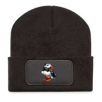 Papageitaucher - Recycelte Patch Beanie - Dunkelgrau - Vorne