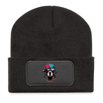 Dog - Recycled Patch Beanie - dark grey - Front