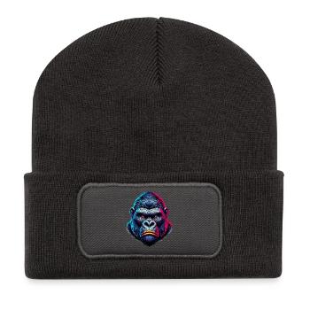 Gorille - Beanie recyclé à patch - charbon - Devant