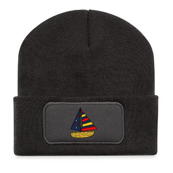 FEIERTAG. FROHE FEIERTAGE. GELIEBTE. MEISTER. LEHRER - Recycelte Patch Beanie - Dunkelgrau - Vorne