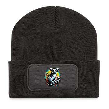 Lémurien - Beanie recyclé à patch - charbon - Devant