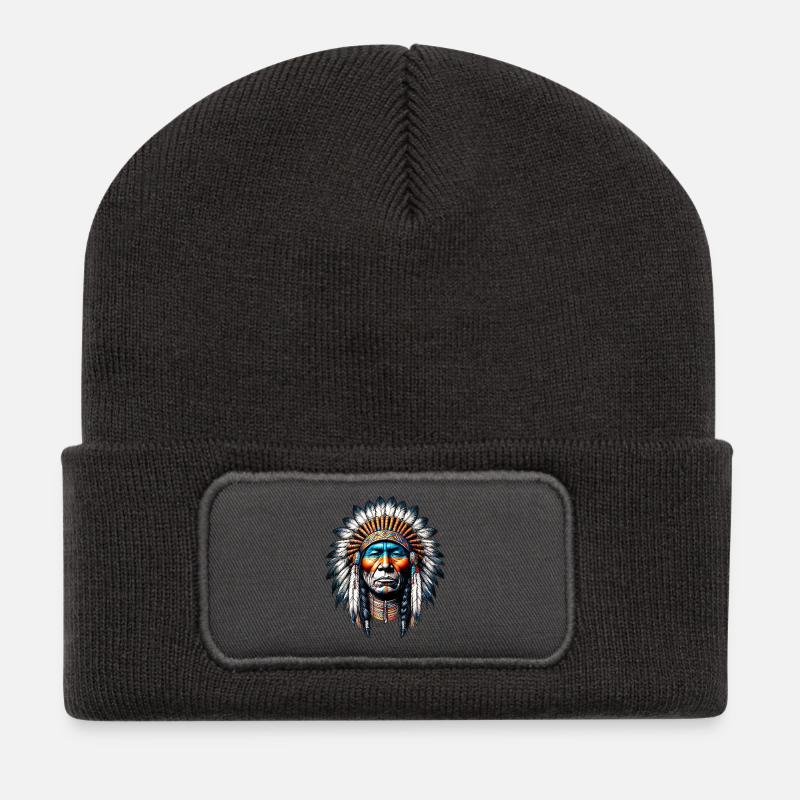 American Indian American - Recycled Patch Beanie - dark grey