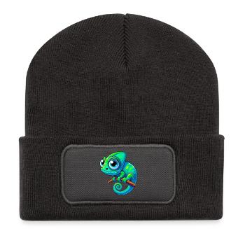 Caméléon - Beanie recyclé à patch - charbon - Devant