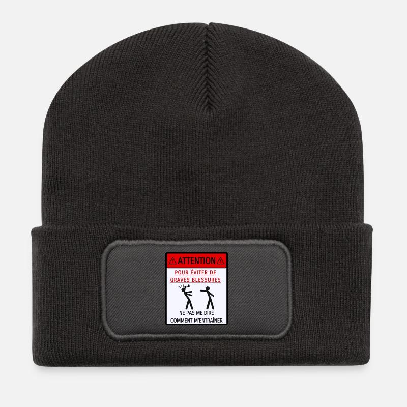 Ne pas me dire comment m'entraîner - Beanie recyclé à patch - charbon
