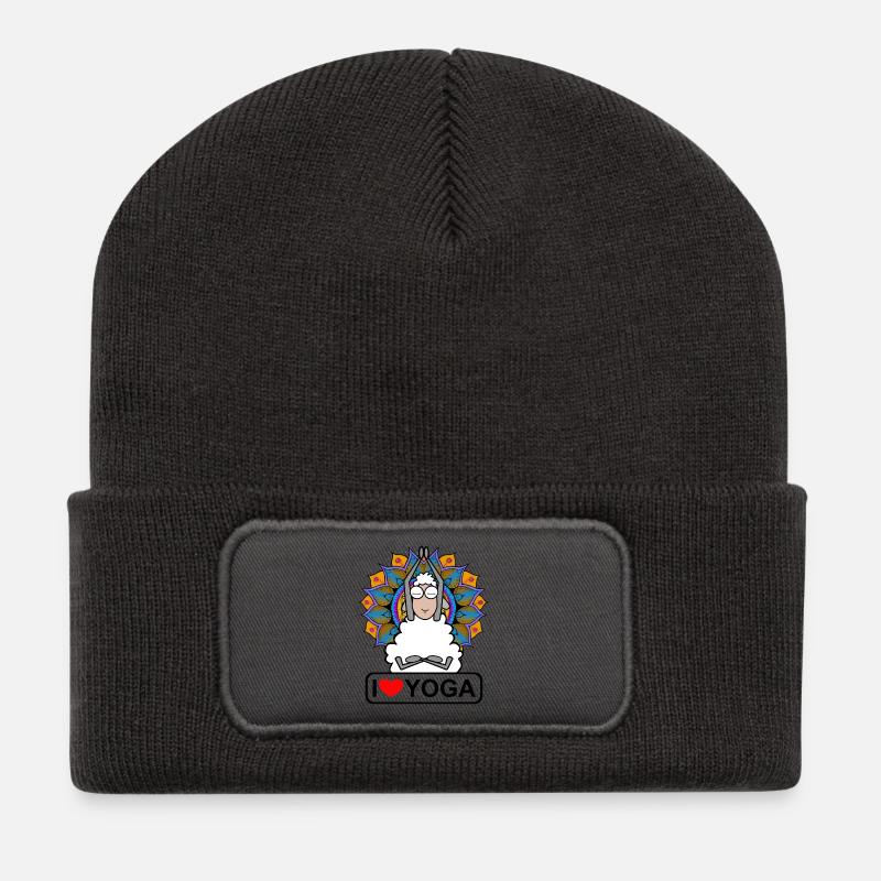 I love Yoga - Recycelte Patch Beanie - Dunkelgrau