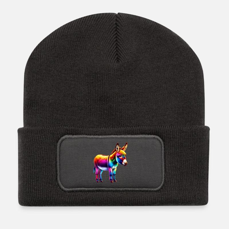 Esel-Maultier - Recycelte Patch Beanie - Dunkelgrau