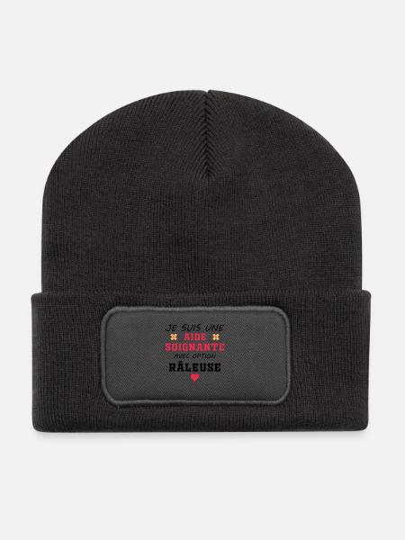 Ich bin eine Pflegekraft mit der Möglichkeit, mich zu beschweren - Recycelte Patch Beanie - Dunkelgrau