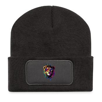 Lion Big Cat Lion's Mane Lions Love Wild Lions - Recycled Patch Beanie - dark grey - Front