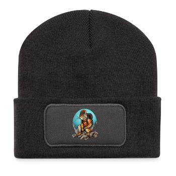 Squirrel Mountaineer / Hiking Squirrel - Recycled Patch Beanie - dark grey - Front