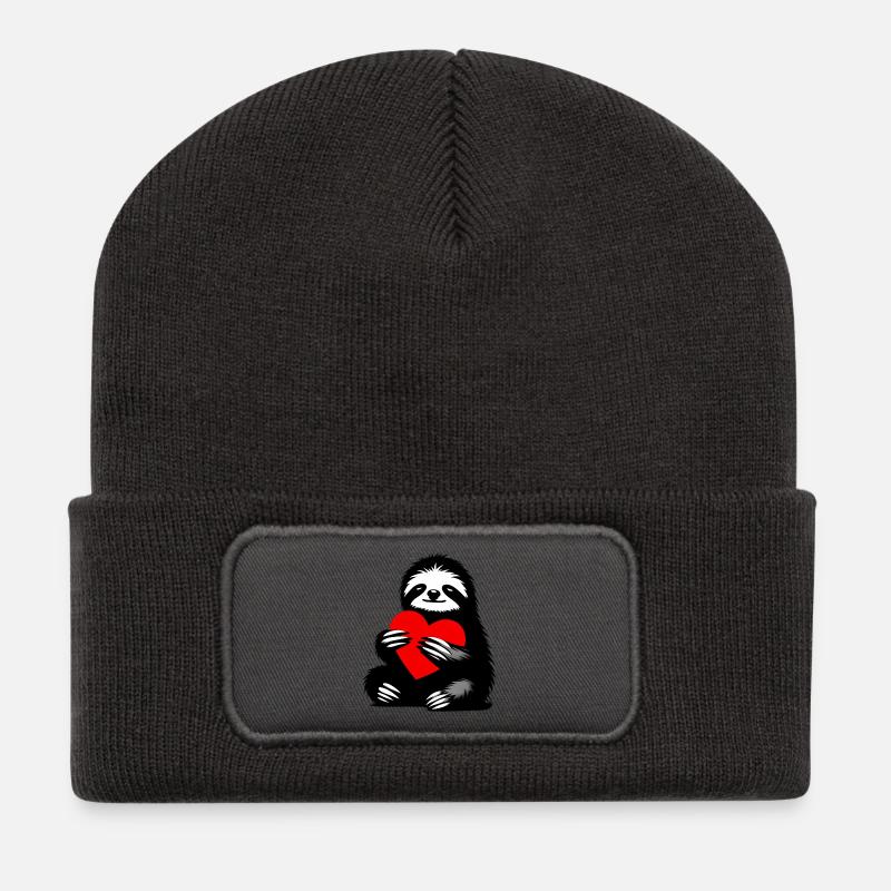 Faultier - Recycelte Patch Beanie - Dunkelgrau