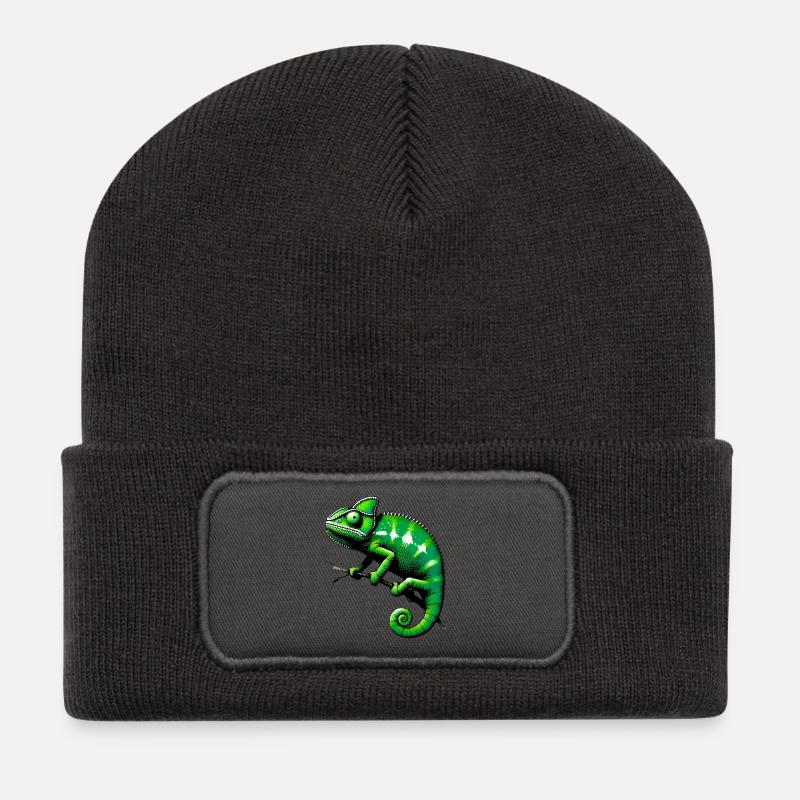 Caméléon - Beanie recyclé à patch - charbon