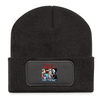 Faucheuse dans la foule de mèmes - Beanie recyclé à patch - charbon - Devant