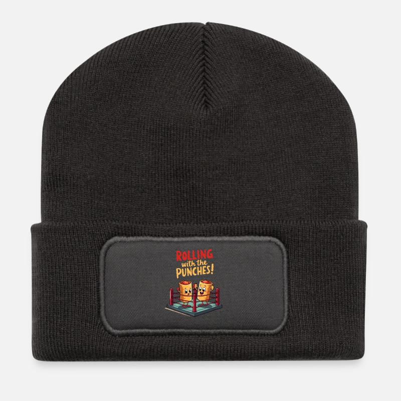 Rolling With The Punches - Recycled Patch Beanie - dark grey