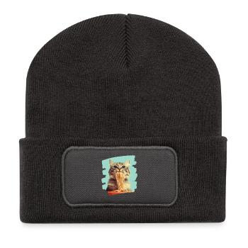 Cat Pasta - Recycled Patch Beanie - dark grey - Front