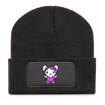 Lapin Fille Jolie Arc Femme Lapin Mignon Petit - Beanie recyclé à patch - charbon - Devant