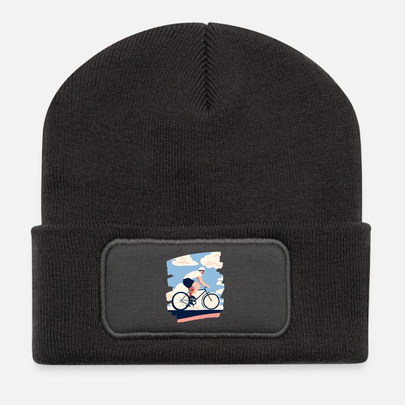 Rennrad Rennvelo - Recycelte Patch Beanie - Dunkelgrau