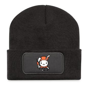 Bunny Doctor Seringue Infirmière Hôpital - Beanie recyclé à patch - charbon - Devant