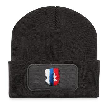 France Flag French - Recycled Patch Beanie - dark grey - Front