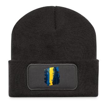 Schwedische Flagge Schweden - Recycelte Patch Beanie - Dunkelgrau - Vorne