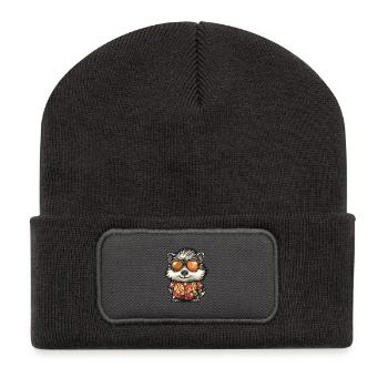hérisson bande dessinée été frais - Beanie recyclé à patch - charbon - Devant