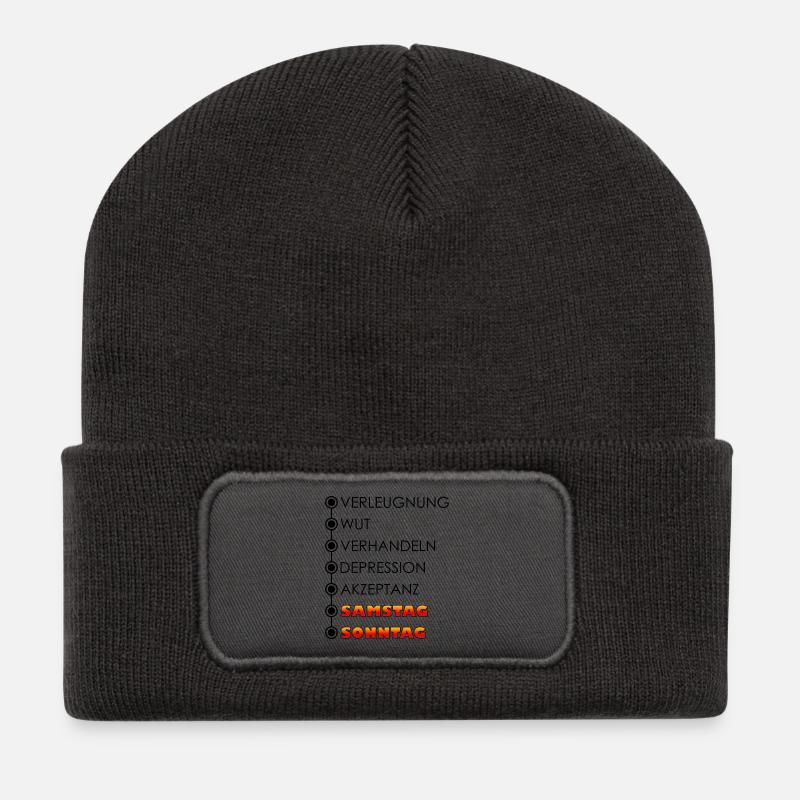 Wochentage / Wochenzyklus - Recycelte Patch Beanie - Dunkelgrau