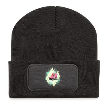 Années 60 Couleurs Patins à roulettes - Beanie recyclé à patch - charbon - Devant