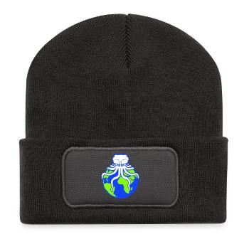 Octopus attaque Terre Géant Alien Monstre Cool - Beanie recyclé à patch - charbon - Devant