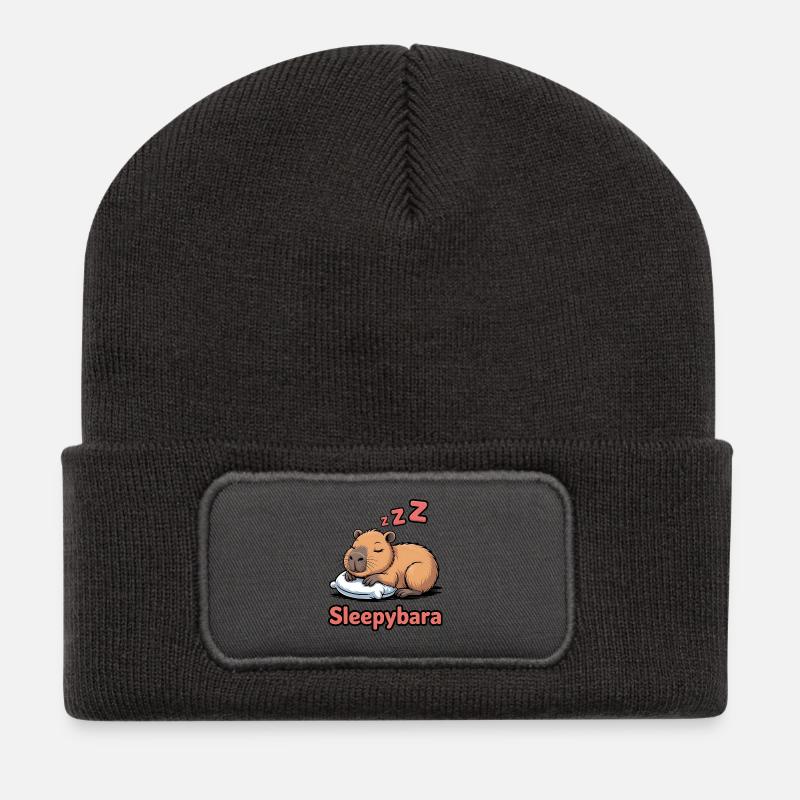 Sleepybara Dream Cuddle - Recycled Patch Beanie - dark grey