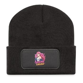 ANIME CRUSH - Cute Manga Girl - Recycled Patch Beanie - dark grey - Front