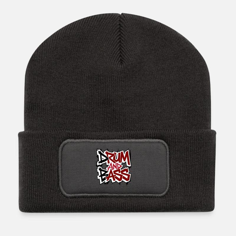 Drum and bass - Recycelte Patch Beanie - Dunkelgrau