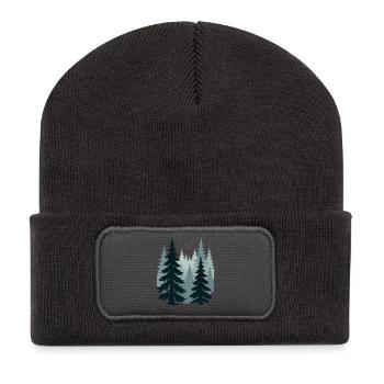 Misty Pines - Recycled Patch Beanie - dark grey - Front