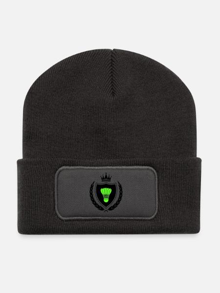 wappen badminton - Recycelte Patch Beanie - Dunkelgrau