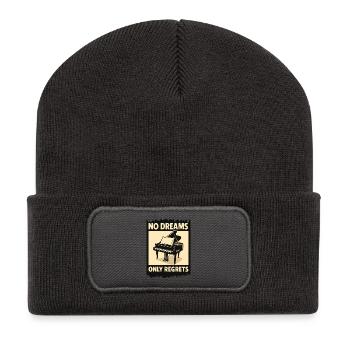 Klavier Flügel mit Kissen - Recycelte Patch Beanie - Dunkelgrau - Vorne