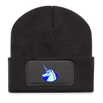 Unicorn Floor Hole Funny Cool Guy Comic Cartoon - Recycled Patch Beanie - dark grey - Front